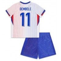 Francúzsko Ousmane Dembele #11 Vonkajší Detský futbalový dres ME 2024 Krátky Rukáv (+ trenírky)